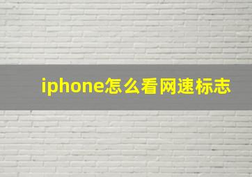 iphone怎么看网速标志