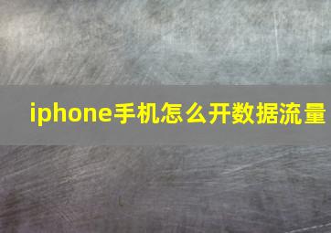 iphone手机怎么开数据流量