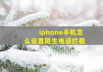 iphone手机怎么设置陌生电话拦截