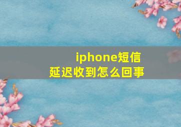 iphone短信延迟收到怎么回事