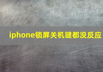 iphone锁屏关机键都没反应