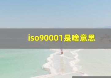 iso90001是啥意思