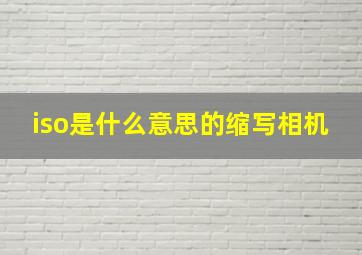 iso是什么意思的缩写相机