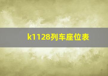 k1128列车座位表