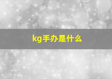 kg手办是什么