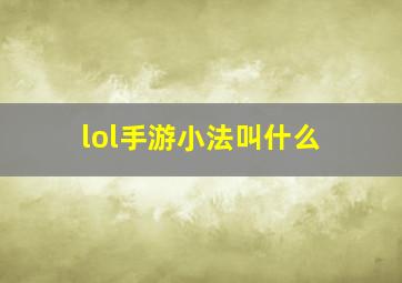 lol手游小法叫什么