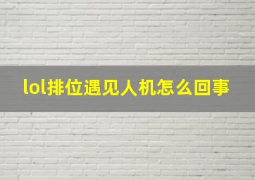 lol排位遇见人机怎么回事