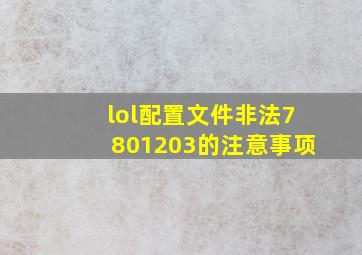 lol配置文件非法7801203的注意事项