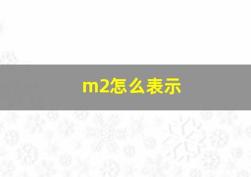 m2怎么表示