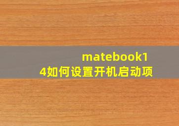 matebook14如何设置开机启动项