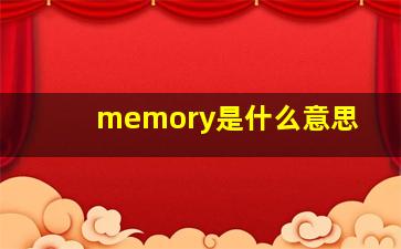 memory是什么意思