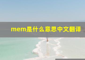 mem是什么意思中文翻译