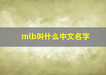 mlb叫什么中文名字