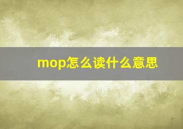 mop怎么读什么意思