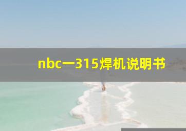 nbc一315焊机说明书