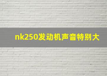 nk250发动机声音特别大