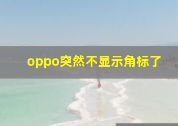 oppo突然不显示角标了