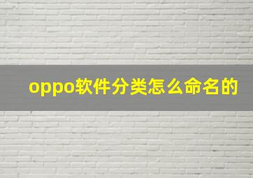 oppo软件分类怎么命名的