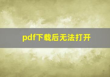 pdf下载后无法打开