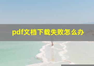 pdf文档下载失败怎么办