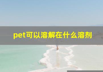 pet可以溶解在什么溶剂