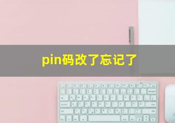 pin码改了忘记了