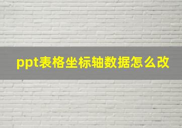 ppt表格坐标轴数据怎么改