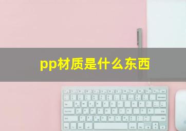 pp材质是什么东西