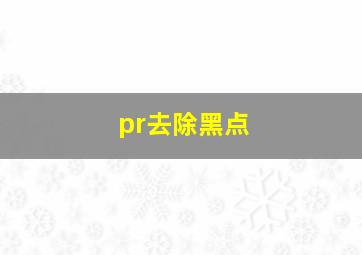 pr去除黑点