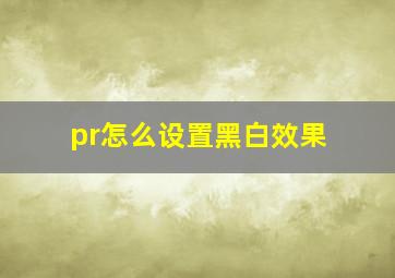 pr怎么设置黑白效果