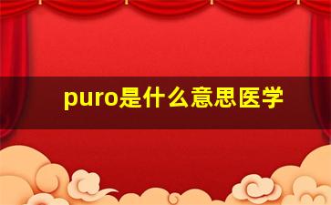 puro是什么意思医学