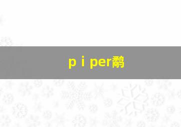 pⅰper鹬