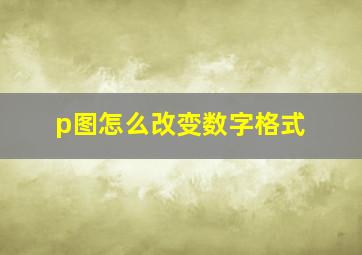 p图怎么改变数字格式