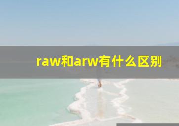 raw和arw有什么区别