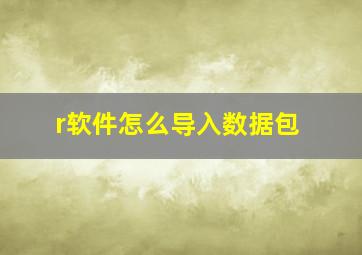 r软件怎么导入数据包