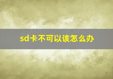 sd卡不可以该怎么办