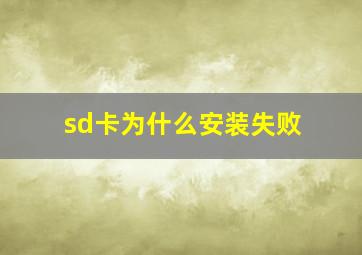 sd卡为什么安装失败