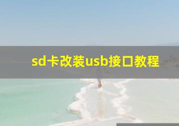 sd卡改装usb接口教程