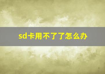 sd卡用不了了怎么办