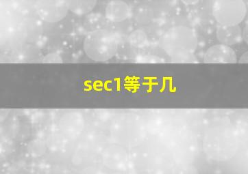 sec1等于几