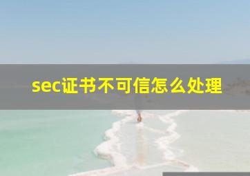 sec证书不可信怎么处理