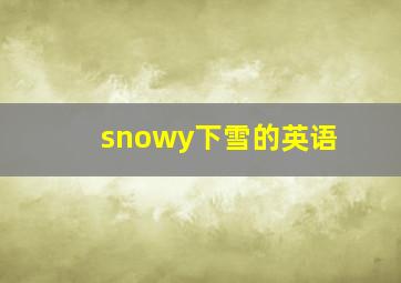 snowy下雪的英语