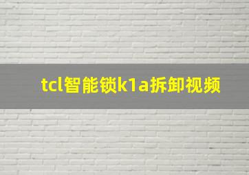 tcl智能锁k1a拆卸视频