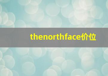 thenorthface价位