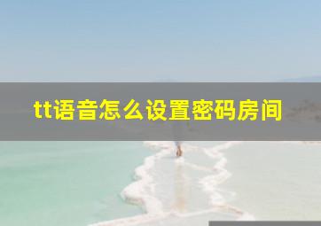 tt语音怎么设置密码房间