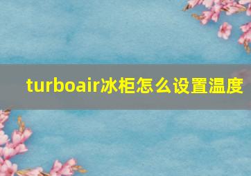 turboair冰柜怎么设置温度