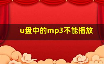 u盘中的mp3不能播放