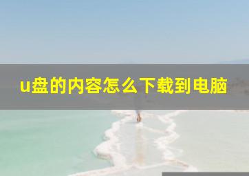 u盘的内容怎么下载到电脑