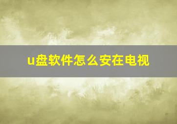 u盘软件怎么安在电视