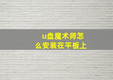 u盘魔术师怎么安装在平板上